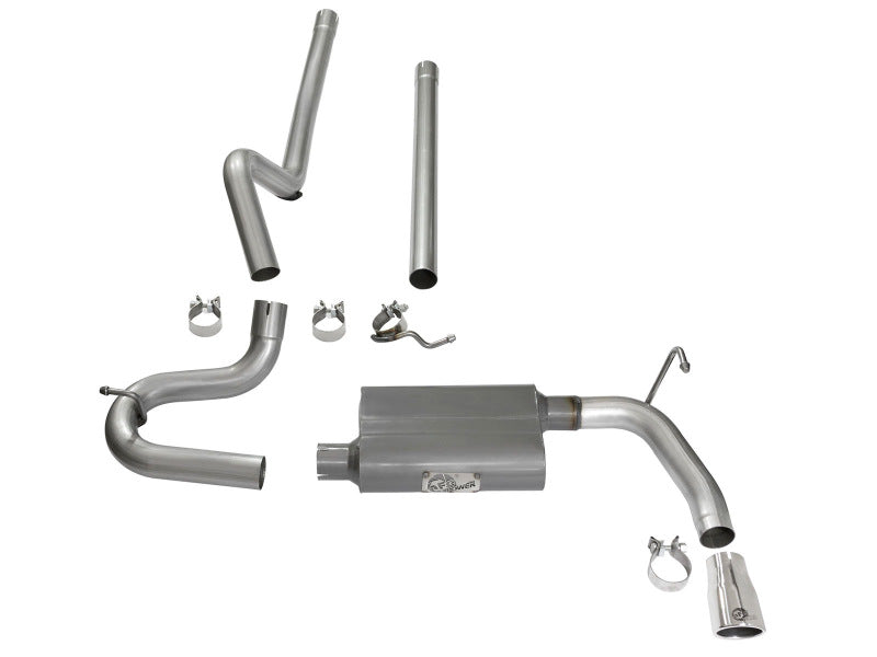 aFe Scorpion 2-1/2in Aluminized Steel Cat Back Exhaust 07-17 Jeep Wrangler V6-3.6/3.8L (4 Dr) aFe