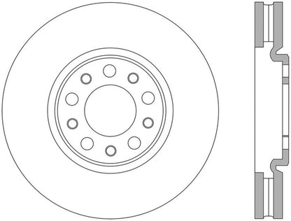 STOPTECH 13+ DODGE DART PERFORMANCE SLOTTED & DRILLED FRONT LEFT ROTOR, 127.63080L - eliteracefab.com