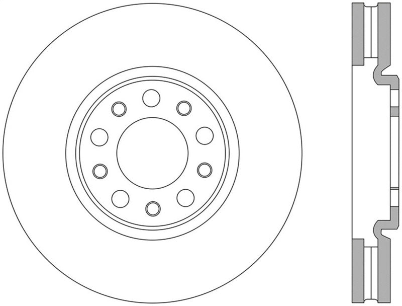 STOPTECH 13+ DODGE DART PERFORMANCE SLOTTED & DRILLED FRONT LEFT ROTOR, 127.63080L - eliteracefab.com