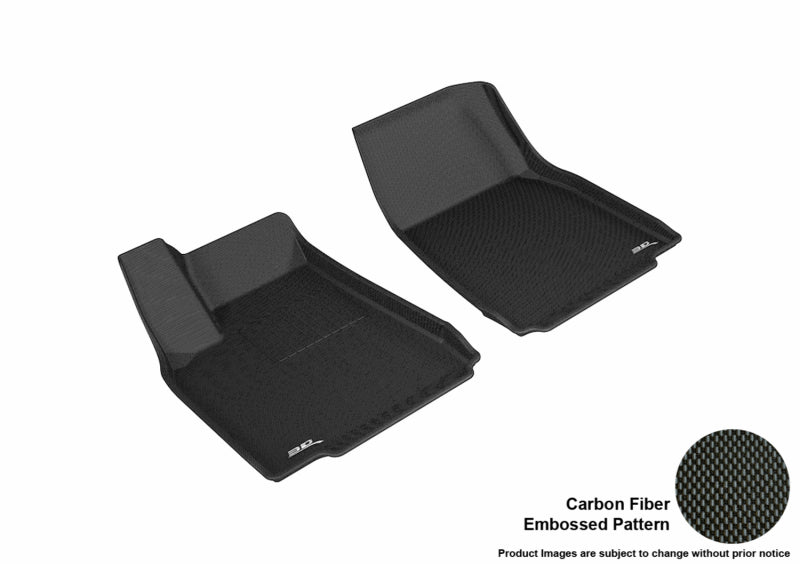 3D MAXpider 2016-2020 Tesla Model X Kagu 1st Row Floormat - Black - eliteracefab.com