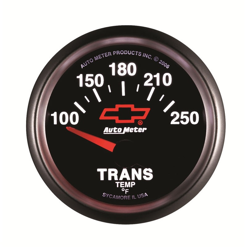 Autometer GM Bowtie Black 2-1/16in 100-250 Degree F Electronic Transmission Temperature Gauge 3649-00406