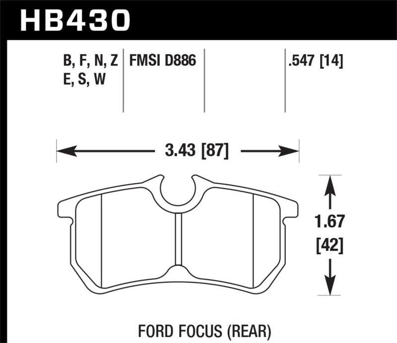 Hawk Performance HT-10 Rear Brake Pads - HB430S.547