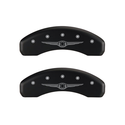 MGP 4 Caliper Covers Engraved Front & Rear Style 1/Chrysler Wing Red finish silver ch MGP