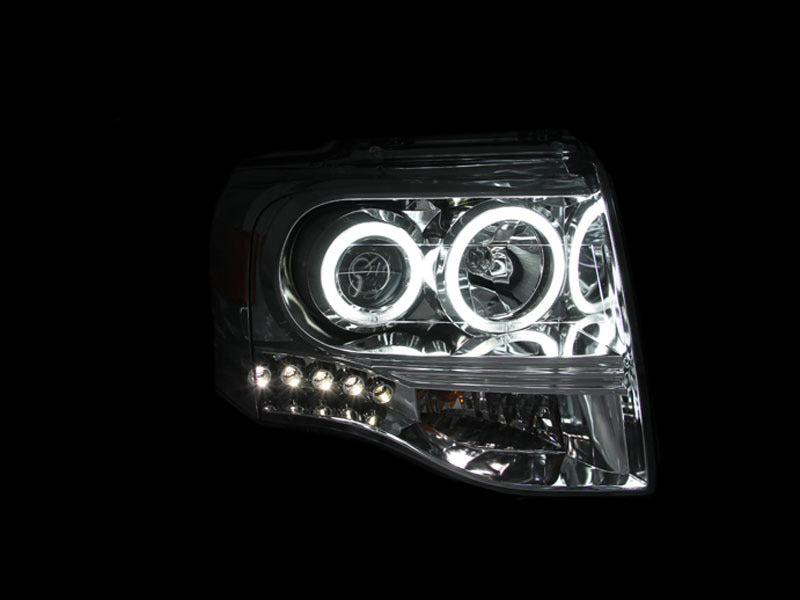 ANZO USA Ford Expedition Projector Headlights Chrome; 2007-2014 - eliteracefab.com