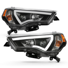 Load image into Gallery viewer, ANZO 14-18 Toyota 4 Runner Plank Style Projector Headlights Black w/ Amber - eliteracefab.com