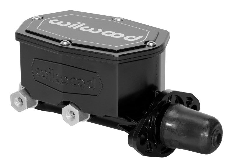 Wilwood Compact Tandem Master Cylinder - 1.12in Bore - w/Pushrod (Black) Wilwood