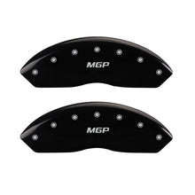 Load image into Gallery viewer, MGP 4 Caliper Covers Engraved Front &amp; Rear MGP Black finish silver ch MGP