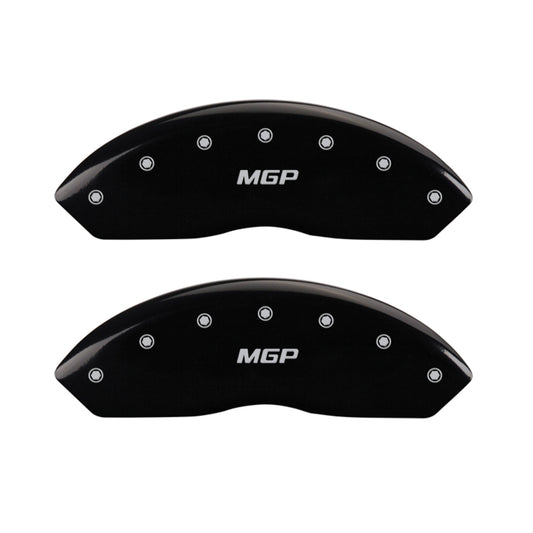 MGP 4 Caliper Covers Engraved Front & Rear MGP Black finish silver ch MGP