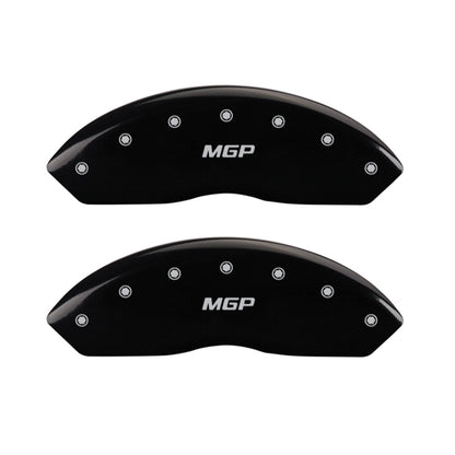 MGP 4 Caliper Covers Engraved Front & Rear MGP Black finish silver ch MGP