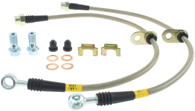 StopTech 02-05 WRX Stainless Steel Front Brake Lines - eliteracefab.com