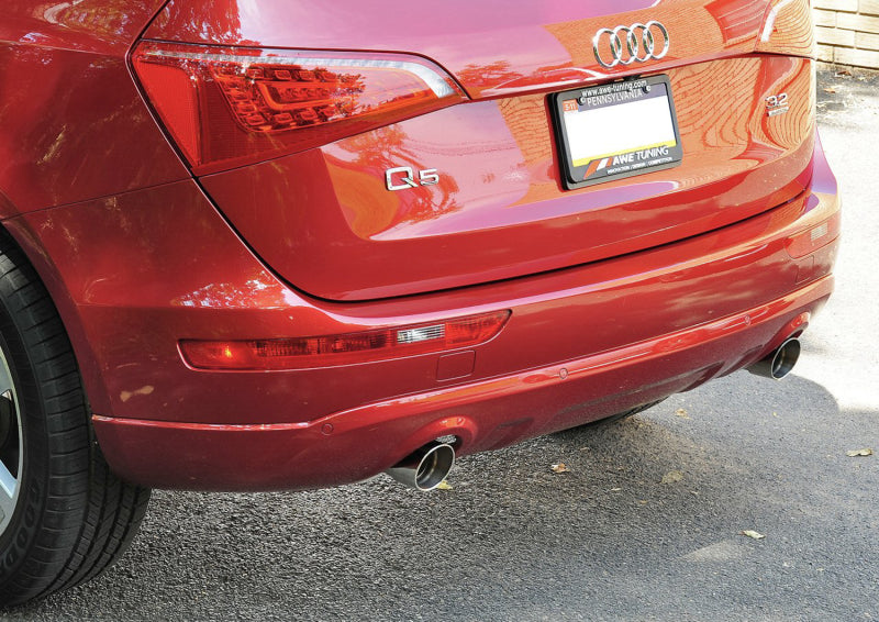 AWE Tuning Audi 8R Q5 3.2L Non-Resonated Exhaust System (Downpipe-Back) - Polished Silver Tips