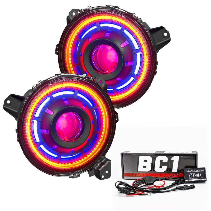 Oracle Oculus Bi-LED Projector Headlights for Jeep JL/Gladiator JT - ColorSHIFT w/ BC1 Controller - eliteracefab.com