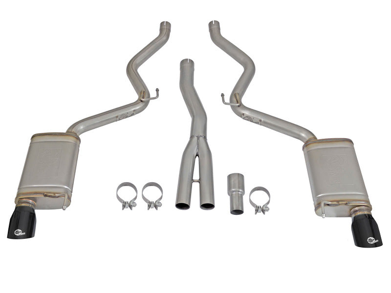 aFe MACHForce XP Exhausts Cat-Back SS-304 EXH w/ Black Tips 15-16 Ford Mustang EcoBoost 2.3L (t) aFe