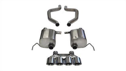 Corsa 15+ Chevy Corvette Z06 (Grand Sport M/T Only) 3in Axle Back Xtreme Exhaust Pol Quad 4.5in Tip - eliteracefab.com