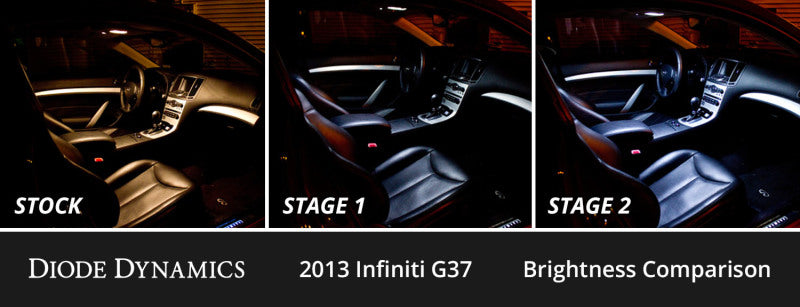 Diode Dynamics 08-15 Infiniti G37 Coupe/Convertible Interior LED Kit Cool White Stage 2 Diode Dynamics
