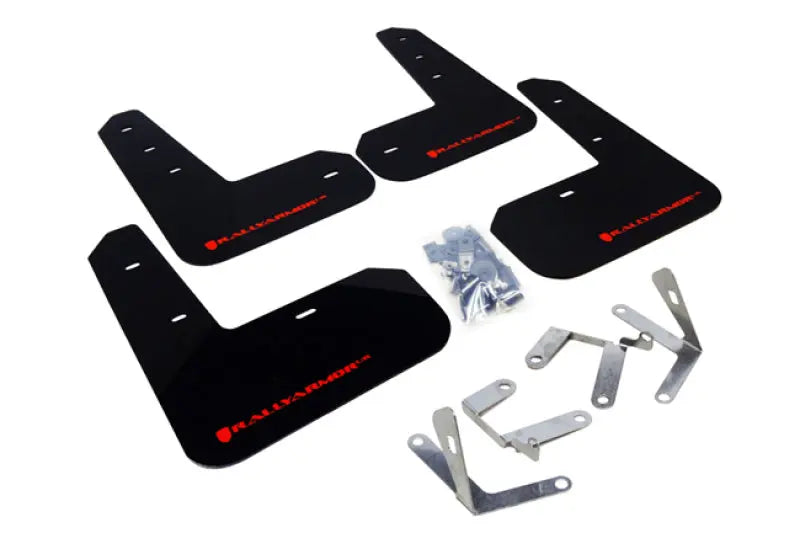 Rally Armor UR Mudflaps Black Urethane Red Logo 2013-2021 BRZ - eliteracefab.com