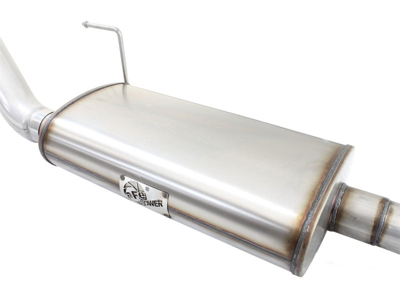 aFe MACHForce XP Exhaust 3in-3.5in SS Single Side Ext CB w/ Polished Tips 15 Ford F150 V8 5.0L CC/SB - eliteracefab.com