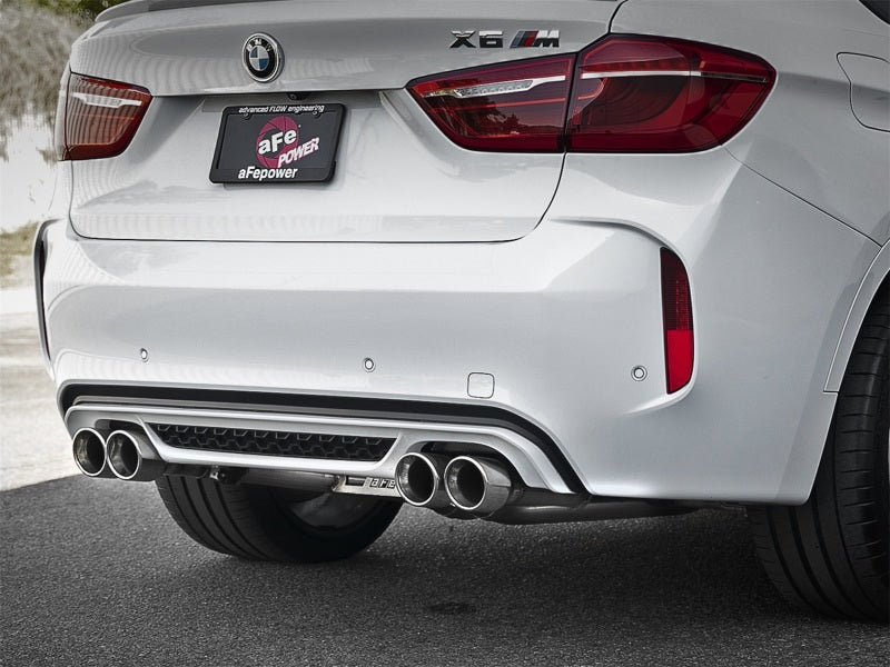 aFe MACH Force-Xp 3.5in. 304 SS C/B Exhaust w/o Muffler 15-18 BMW X5 M V8-4.4L (tt) - Polished Tip aFe