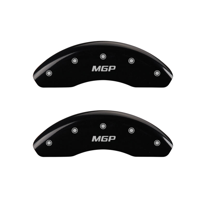 MGP 4 Caliper Covers Engraved Front & Rear MGP Black Finish Silver Char 2019 Chevrolet Malibu MGP