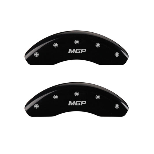 MGP 4 Caliper Covers Engraved Front & Rear MGP Black Finish Silver Char 2017 Fiat 124 Spider MGP
