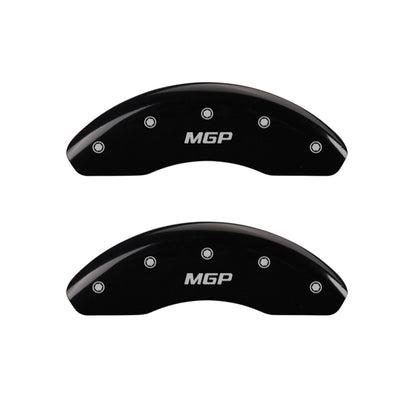 MGP 4 Caliper Covers Engraved Front & Rear MGP Black Finish Silver Characters 2016 Fiat 500X MGP