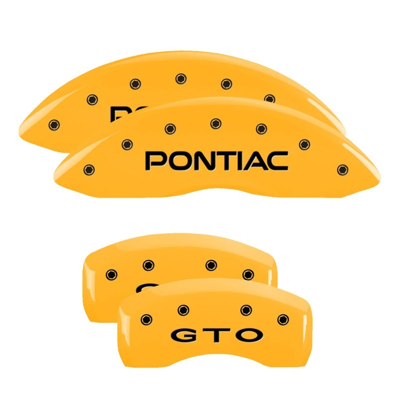 MGP 4 Caliper Covers Engraved Front Pontiac Rear Gto Yellow Finish Black Char 2004 Pontiac GTO MGP