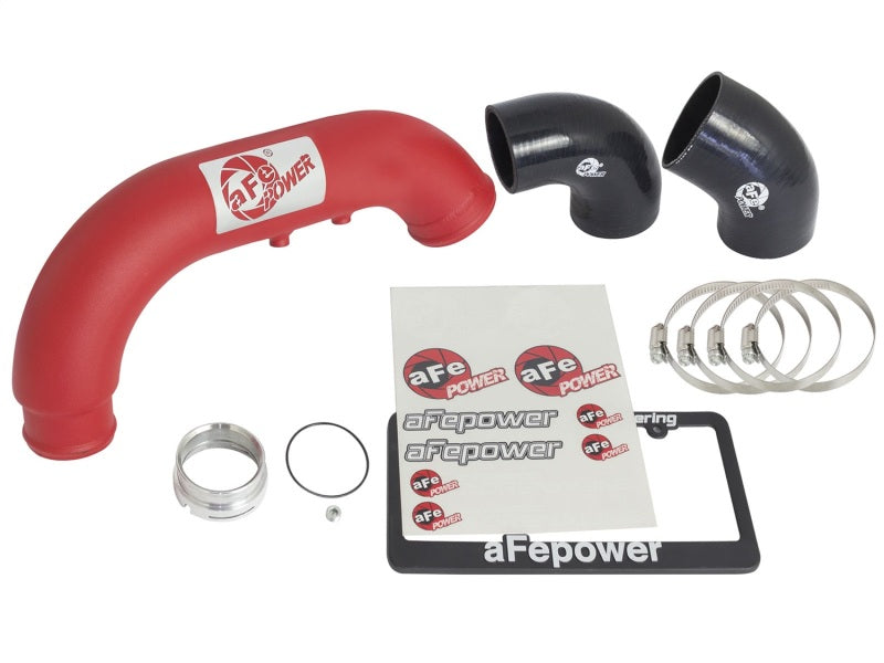 aFe BladeRunner 3in Red IC Tube Cold Side w/ Coupling & Clamp Kit 2016 GM Colorado/Canyon 2.8L - eliteracefab.com