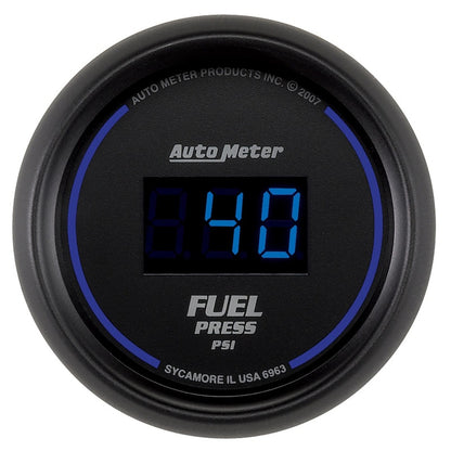 Autometer 52.4mm 1-100 PSI Black Digital Fuel Pressure Gauge 6963