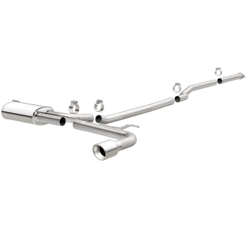 MagnaFlow Cat Back, SS, 2.5in, Street, Single Straight Pass. Polished 4in Tip, 2015 Ford Fusion 2.5L - eliteracefab.com