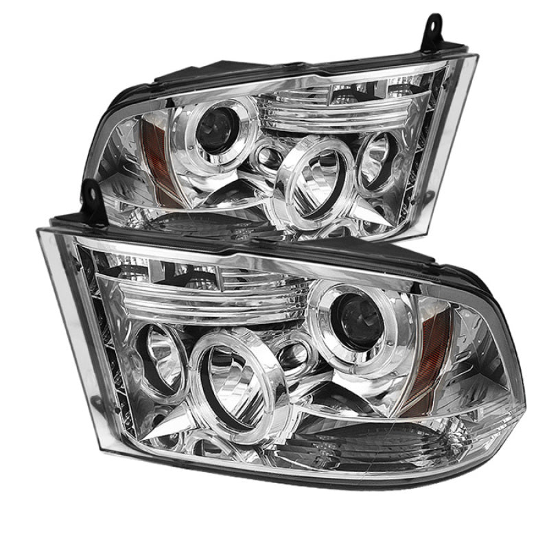 Spyder Dodge Ram 1500 09-14 10-14 Projector Headlights Halogen- LED Halo LED - Chrm PRO-YD-DR09-HL-C - eliteracefab.com