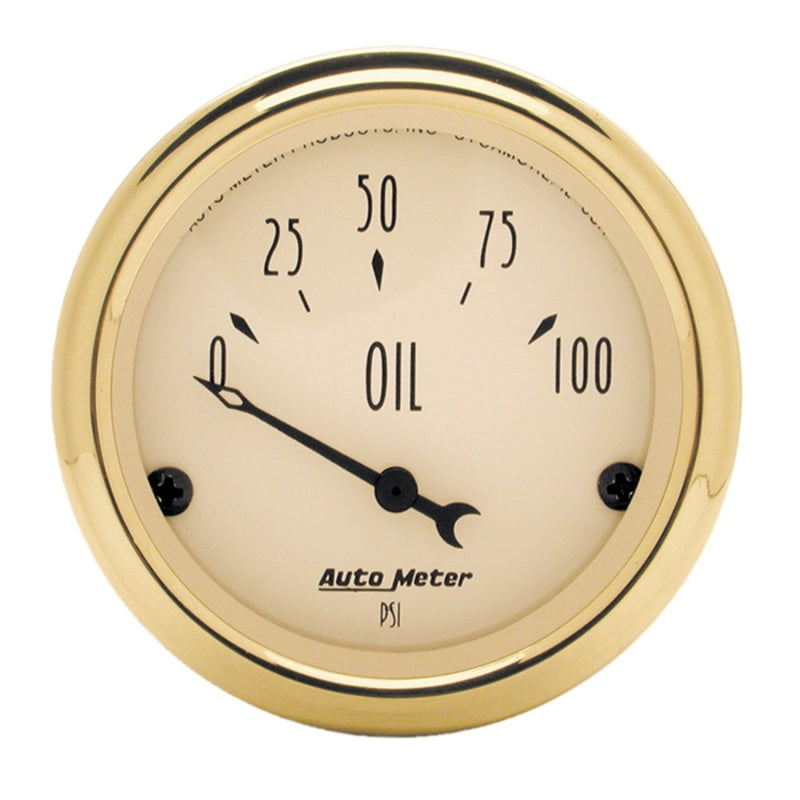 AutoMeter Gauge Oil Press 2-1/16in. 100PSI Elec Golden Oldies 1528