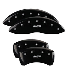 Load image into Gallery viewer, MGP Front set 2 Caliper Covers Engraved Front With out stripes/Dodge Black finish silver ch MGP