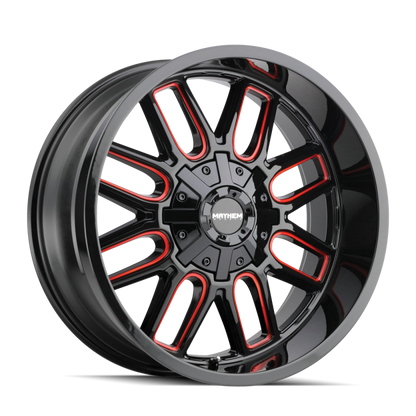 Mayhem 8107 Cogent 18x9 / 6x135 BP / 0mm Offset / 106mm Hub Black w/ Prism Red Wheel Mayhem