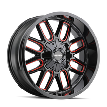 Load image into Gallery viewer, Mayhem 8107 Cogent 20x9 / 8x165.1 BP / 0mm Offset / 130.8mm Hub Black w/ Prism Red Wheel