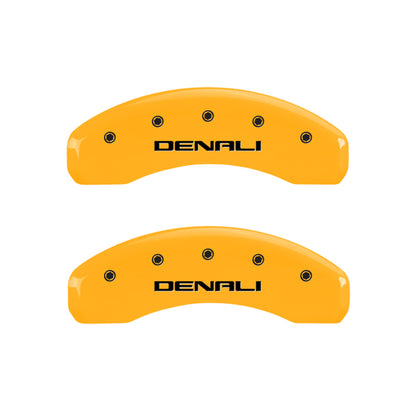 MGP 4 Caliper Covers Engraved Front & Rear Denali Yellow Finish Black Char 2003 GMC Safari MGP