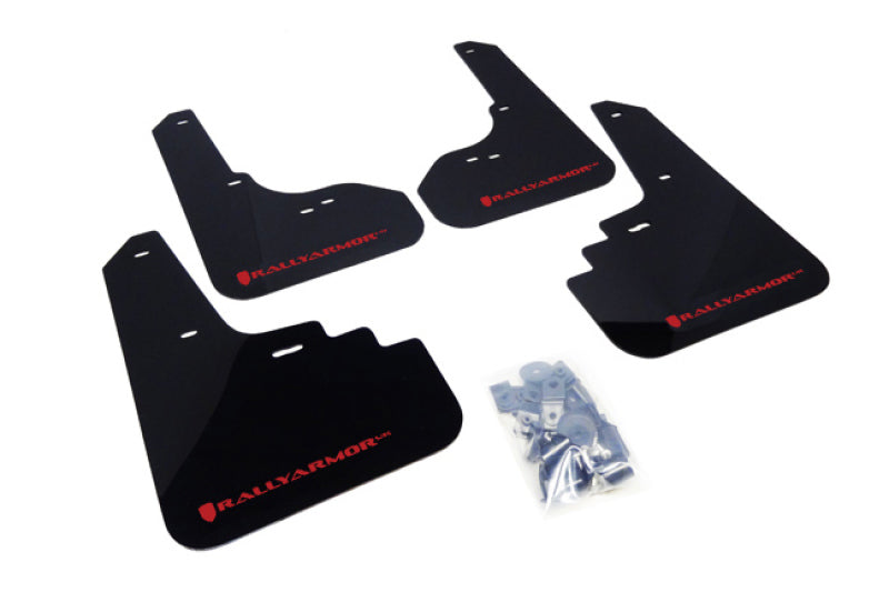 Rally Armor UR Mudflaps Black Urethane Red Logo 2005-2009 Legacy / 2005-2009 Outback / 2005-2009 LGT - eliteracefab.com