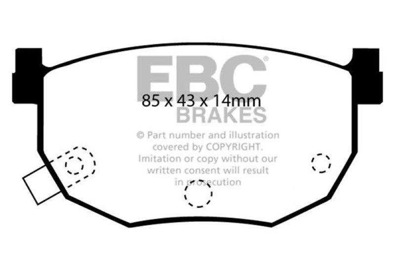 EBC 99-01 Hyundai Elantra 2.0 Yellowstuff Rear Brake Pads - eliteracefab.com