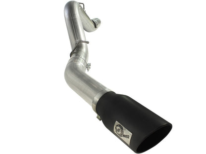 aFe MACHForce XP Exhaust 5in DPF-Back SS 11-13 GM Diesel Trucks V8-6.6L (td) (LML) (Blk Tip) aFe