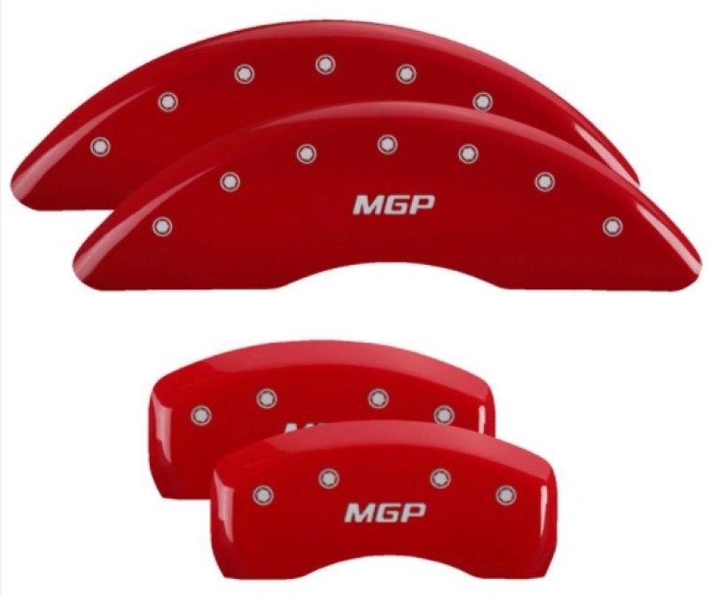 MGP 4 Caliper Covers Engraved Front & Rear MGP Red Finish Silver Characters 2017 Kia Sportage MGP