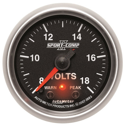 Autometer Sport-Comp II 2-1/16in Digital Voltometer Gauge - 18V 3683