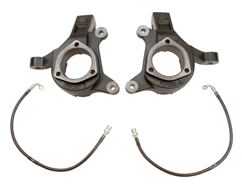 MaxTrac 07-16 GM C1500 2WD 3in Front Lift Spindles w/Extended DOT Compliant Brake Lines - eliteracefab.com