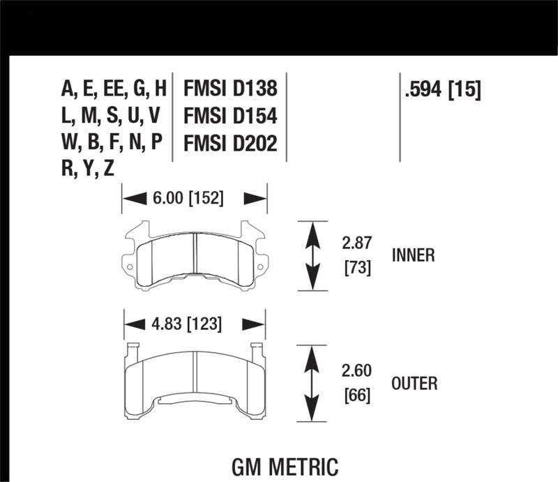 Hawk 1978-1979 Buick Century Custom HPS 5.0 Front Brake Pads - eliteracefab.com