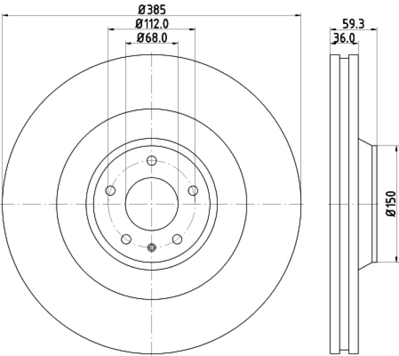 Hella Pagid Front High Carbon Brake Rotor - 05-09 Audi A8 Hella