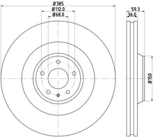 Load image into Gallery viewer, Hella Pagid Front High Carbon Brake Rotor - 05-09 Audi A8 Hella