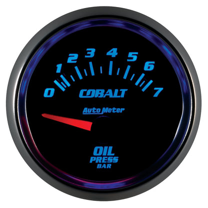 Autometer Cobalt 52mm 0-7 BAR Short Sweep Electric Oil Pressure Gauge 6127-M