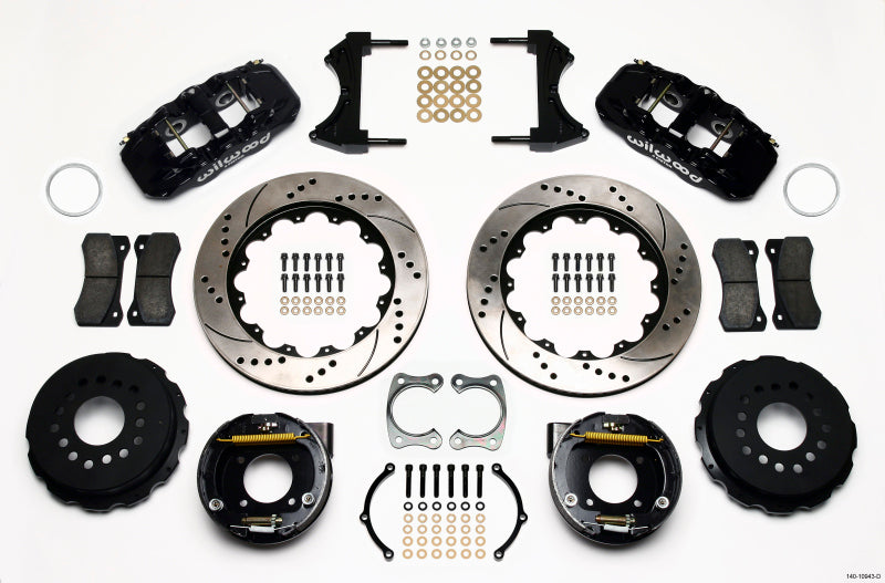 Wilwood AERO4 Rear P-Brake Kit 14.00in Drilled Chevy 12 Bolt w/ C-Clips Wilwood