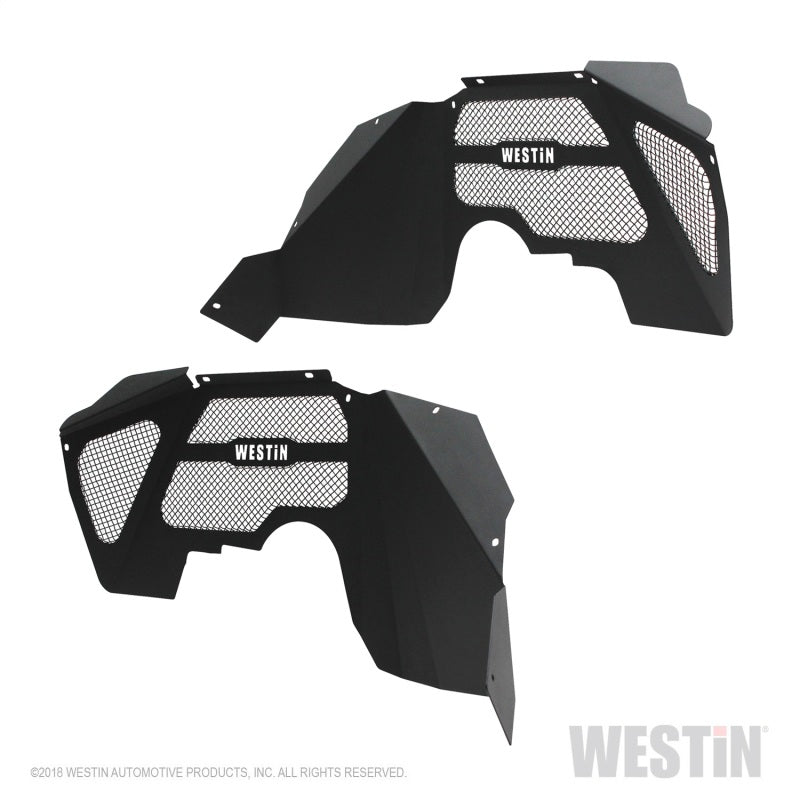 Westin 07-18 Jeep Wrangler JK Inner Fenders - Front - Textured Black - eliteracefab.com