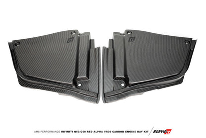 AMS Performance Infiniti 17+ Q60 / 16+ Q50 3.0TT Alpha Matte Carbon Rear Engine Bay Cover Set - eliteracefab.com