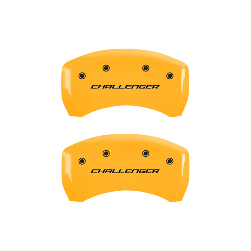 MGP 4 Caliper Covers Engraved F & R Block/Challenger Yellow Finish Black Char 2007 Dodge Charger MGP
