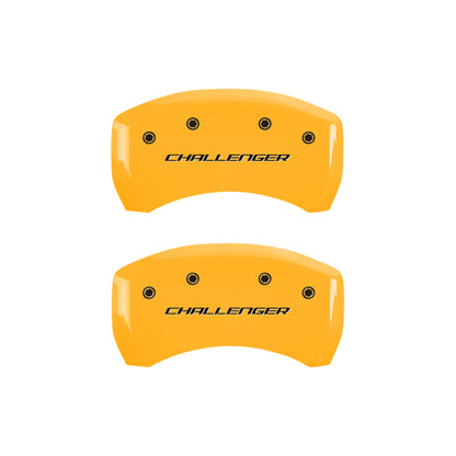 MGP 4 Caliper Covers Engraved F & R Block/Challenger Yellow Finish Black Char 2007 Dodge Charger MGP